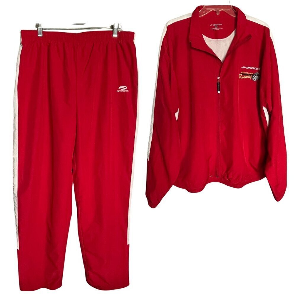 Brooks Marine Corps Red Track Suit Size XL